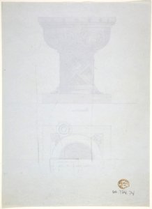 Romanesque Style Font and Plan MET DP806959