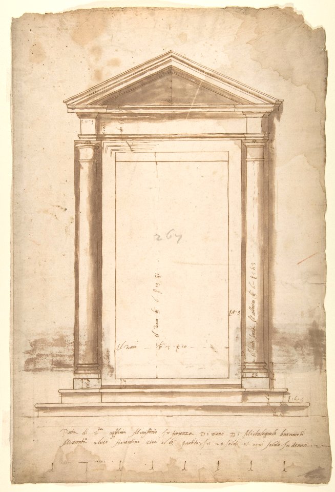 Sant'Apollonia, portal, elevation (recto) Sant'Apollonia, portal, plan (verso) MET DP810562