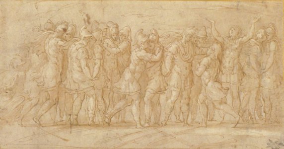 Roman or Greek Warriors Celebrating after a Victory. MET 61.161.2