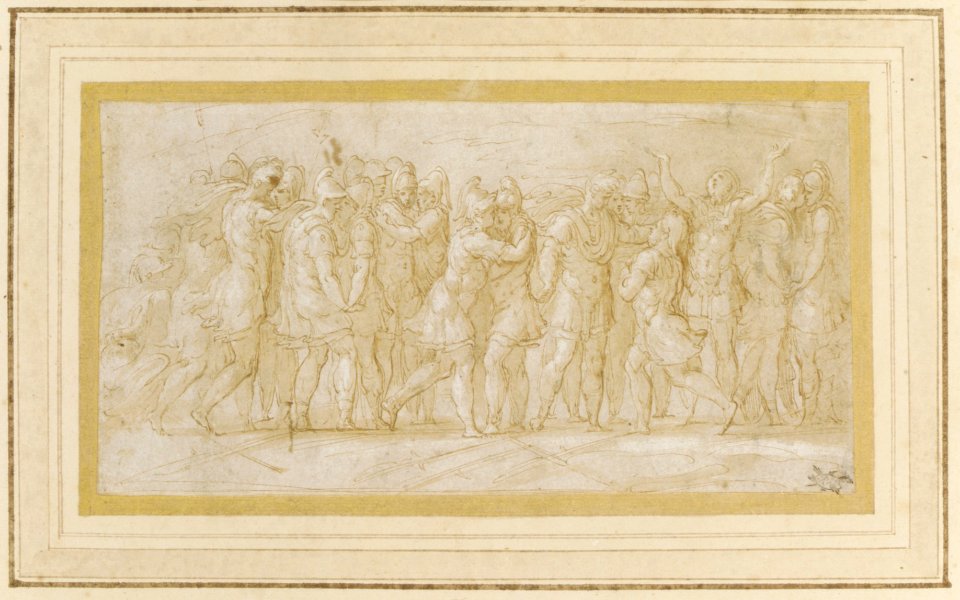Roman or Greek Warriors Celebrating after a Victory. MET DR289