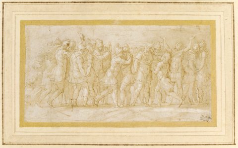 Roman or Greek Warriors Celebrating after a Victory. MET DR289