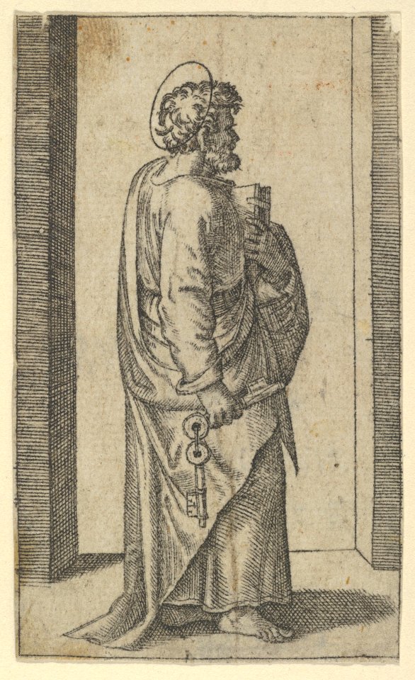 Saint Peter, keys in right hand, book in left, facing right, from the series 'Piccoli Santi' (Small Saints) MET DP853477
