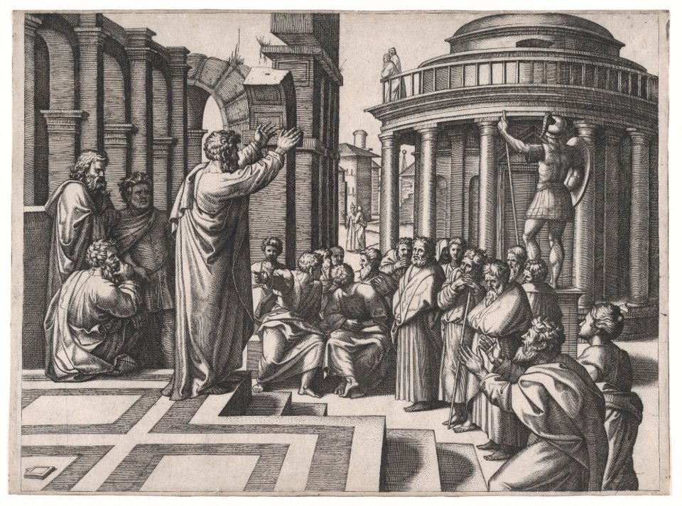 Saint Paul preaching in Athens, after Raphael MET DP872698