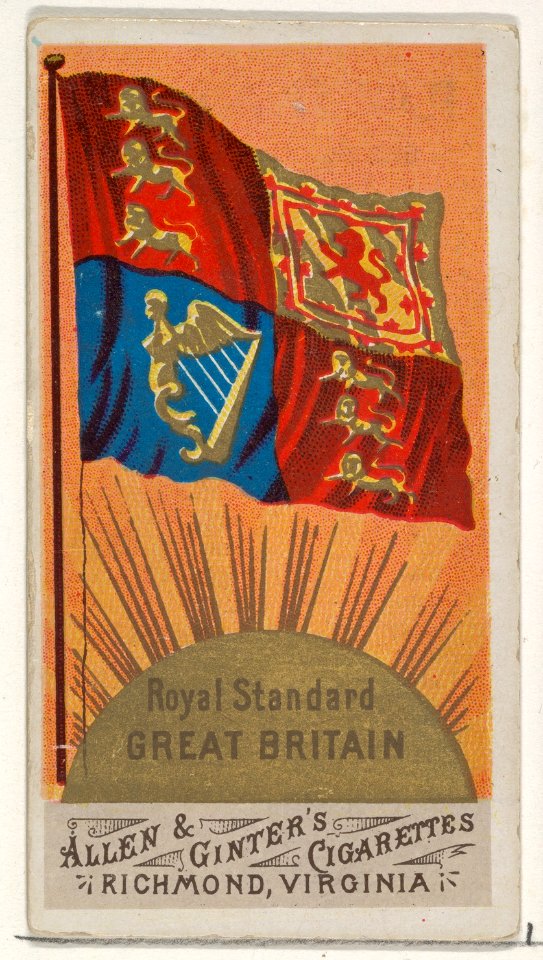 Royal Standard, Great Britain, from Flags of All Nations, Series 1 (N9) for Allen & Ginter Cigarettes Brands MET DP831945