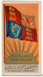 Royal Standard, Great Britain, from Flags of All Nations, Series 1 (N9) for Allen & Ginter Cigarettes Brands MET DP831945