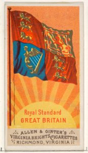 Royal Standard, Great Britain, from Flags of All Nations, Series 1 (N9) for Allen & Ginter Cigarettes Brands MET DP831946
