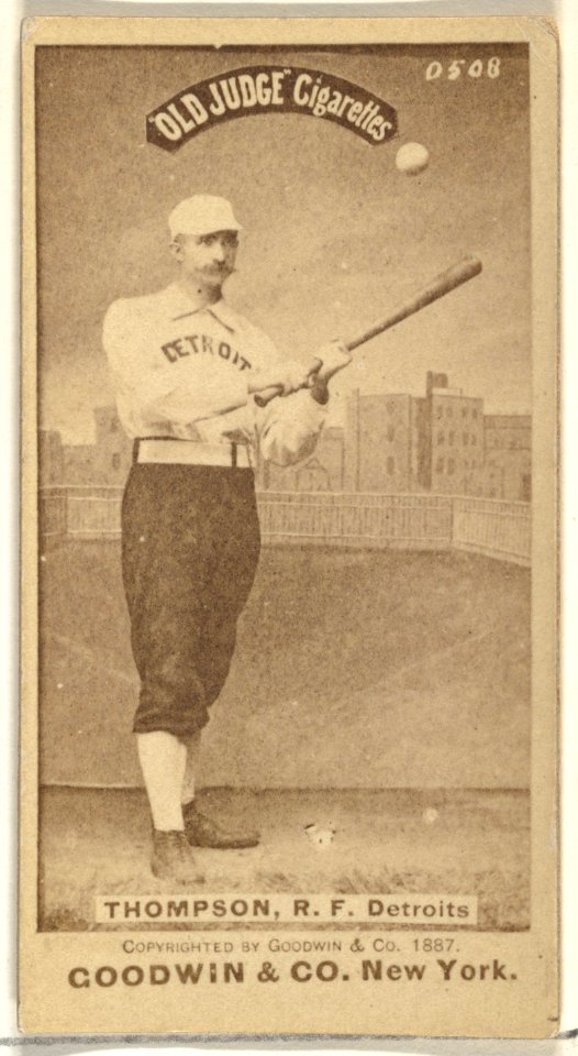 Samuel Luther "Sam" Thompson, Right Field, Detroit Wolverines, from the Old Judge series (N172) for Old Judge Cigarettes MET DP846294