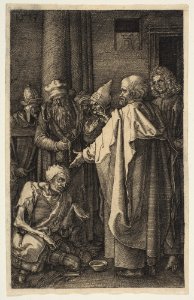 Saint Peter and Saint John at the Gate of the Temple, from The Passion MET DP815590