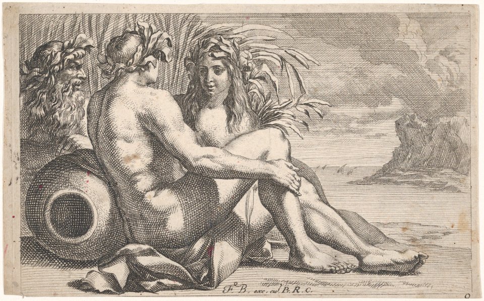 River gods reclining before a seascape MET DP876469