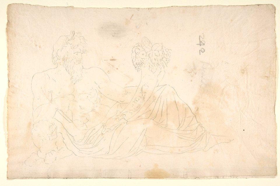 River God (Tigris), sketch (recto) blank (verso) MET DP810555