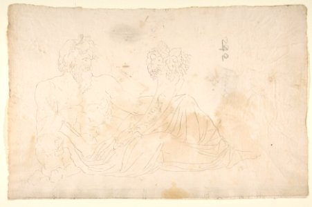 River God (Tigris), sketch (recto) blank (verso) MET DP810555