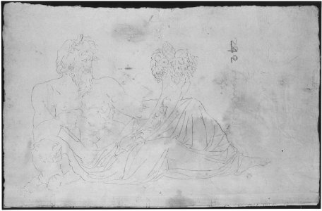 River God (Tigris), sketch (recto) blank (verso) MET sf49 92 43r-MM43602
