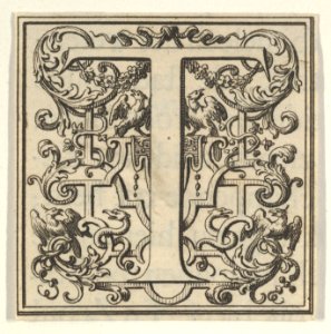 Roman Alphabet letter T with Louis XIV decoration MET DP855584