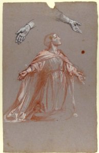 Sainte Clotilde (middle register; study for wall paintings in the Chapel of Saint Remi, Sainte-Clotilde, Paris, 1858) MET 1989.122.13