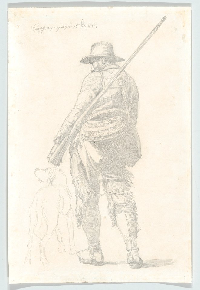 Roman Hunter with his Dog, seen from the Back MET DP870424