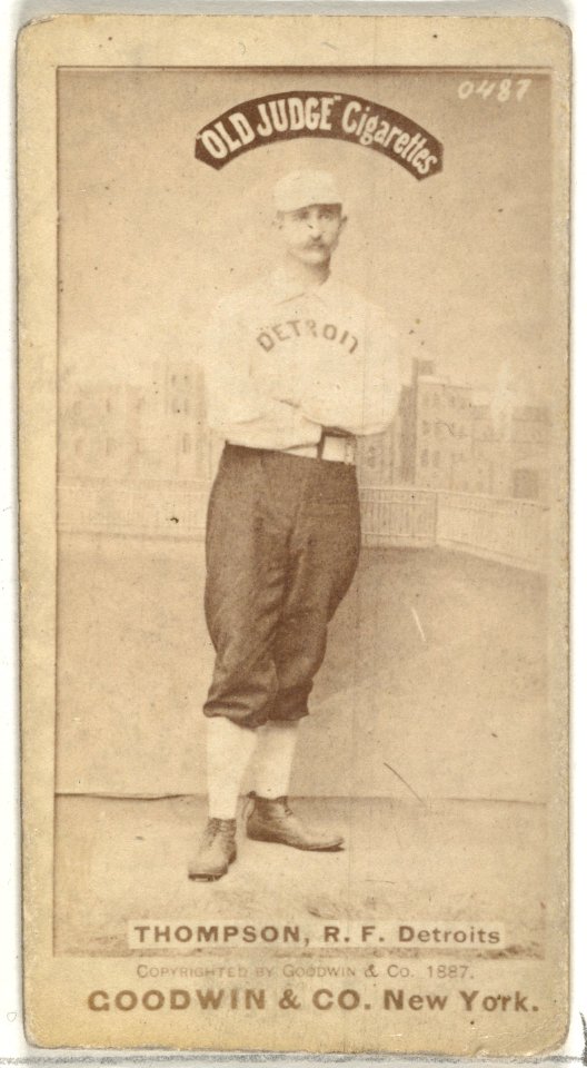 Samuel Luther "Sam" Thompson, Right Field, Detroit Wolverines, from the Old Judge series (N172) for Old Judge Cigarettes MET DP846297