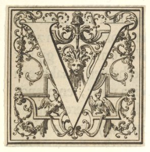 Roman Alphabet letter V with Louis XIV decoration MET DP855585