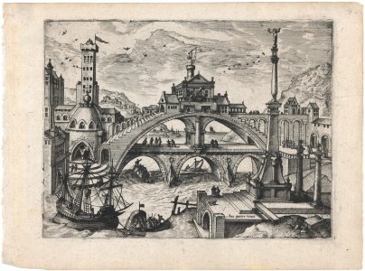 Riverscape with a Double Bridge MET DP875198