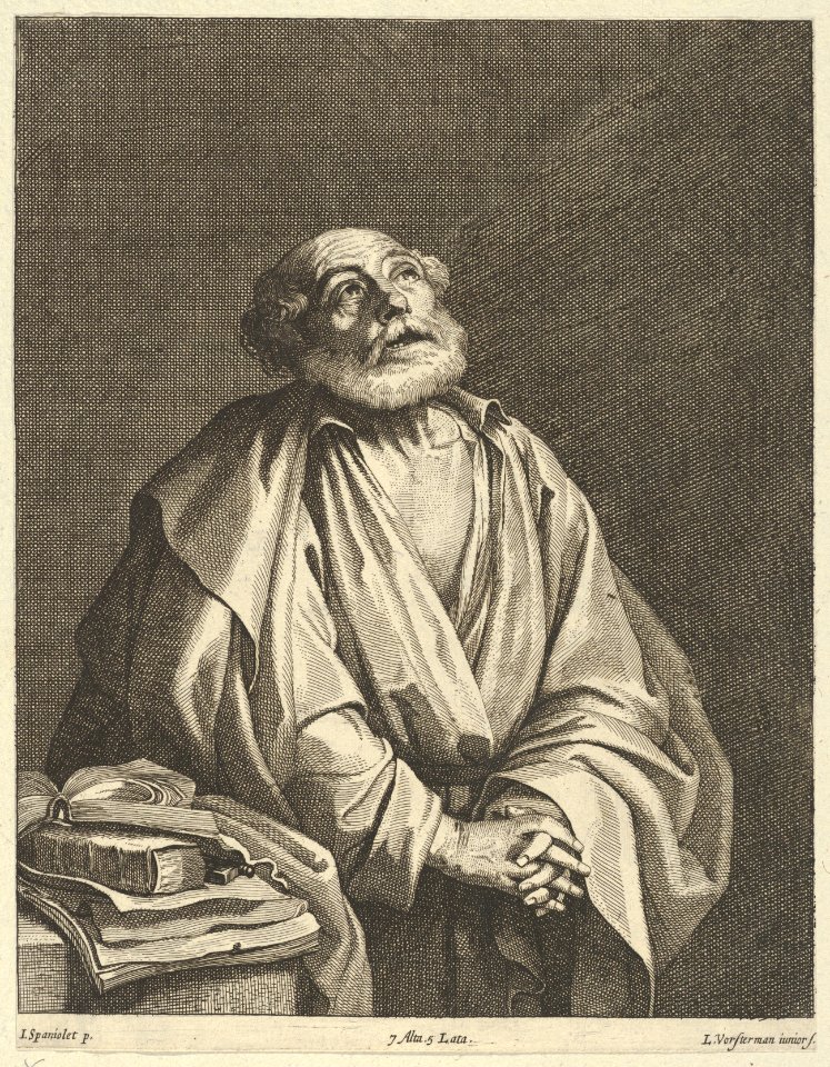 Saint Peter in prayer, looking upwards and to the right MET DP836602