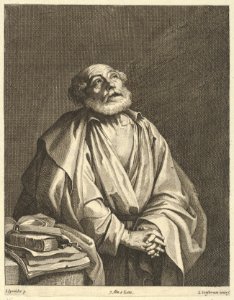 Saint Peter in prayer, looking upwards and to the right MET DP836602