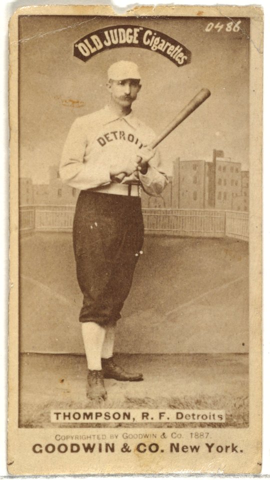 Samuel Luther "Sam" Thompson, Right Field, Detroit Wolverines, from the Old Judge series (N172) for Old Judge Cigarettes MET DP846298