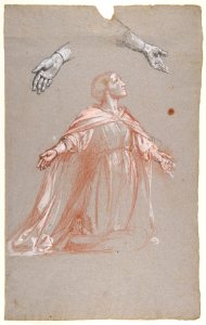 Sainte Clotilde (middle register; study for wall paintings in the Chapel of Saint Remi, Sainte-Clotilde, Paris, 1858) MET DP812046