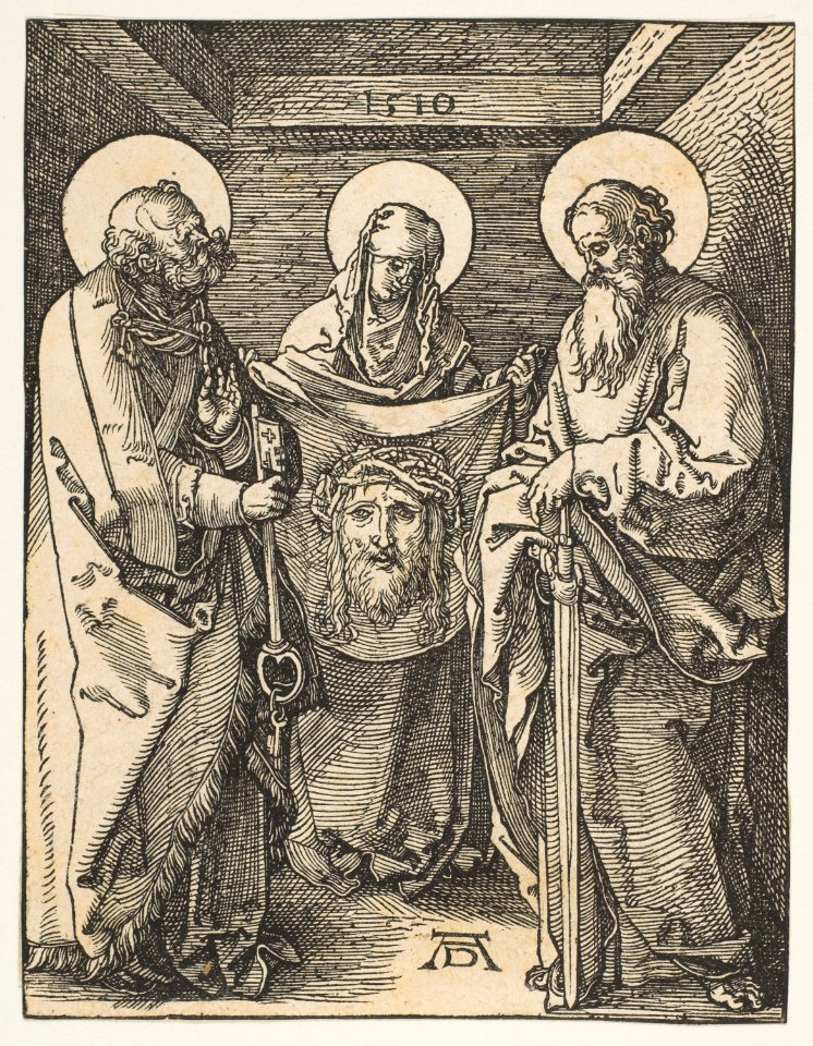 Saint Veronica between Saints Peter and Paul, from The Small Passion MET DP816052