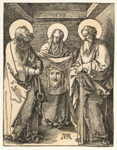 Saint Veronica between Saints Peter and Paul, from The Small Passion MET DP816052