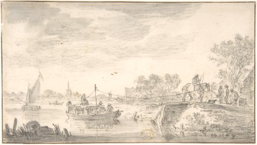 River Scene with Towboat MET DP800370