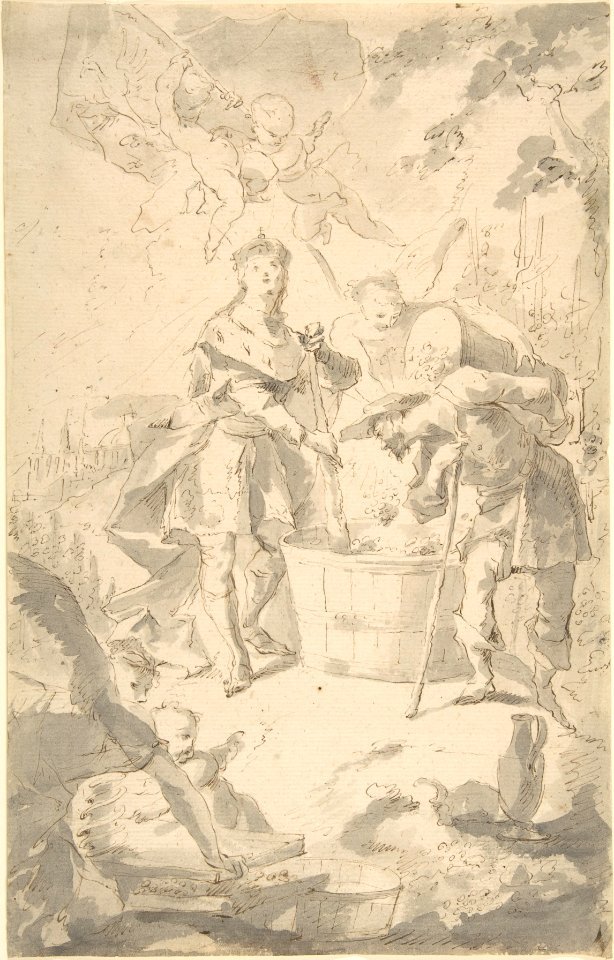 Saint Wenceslas at the Vintage, Attended by Angels and Putti MET DP803849