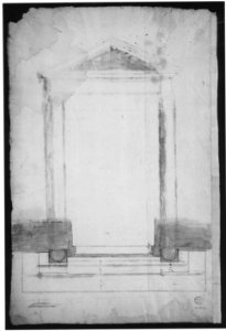 Sant'Apollonia, portal, elevation (recto) Sant'Apollonia, portal, plan (verso) MET sf49 92 60v-MM37901