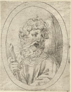 Saint Paul holding a sword, in an oval frame, from Christ, the Virgin, and Thirteen Apostles MET DP837908