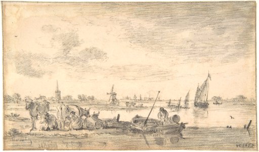 River Scene with Cows MET DP800371