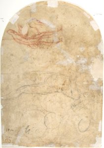 Saint Roch Recommending a Woman with a Sick Child to the Virgin (recto); Figure of a Man Holding a Book; Nude Figure of a Man (verso) MET DP802019