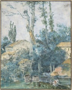 Rustic Scene – A Woman Washing Clothes in a Stream MET DP808991