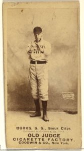 Robert E. Burks, Shortstop, Sioux City Corn Huskers, from the Old Judge series (N172) for Old Judge Cigarettes MET DP846432