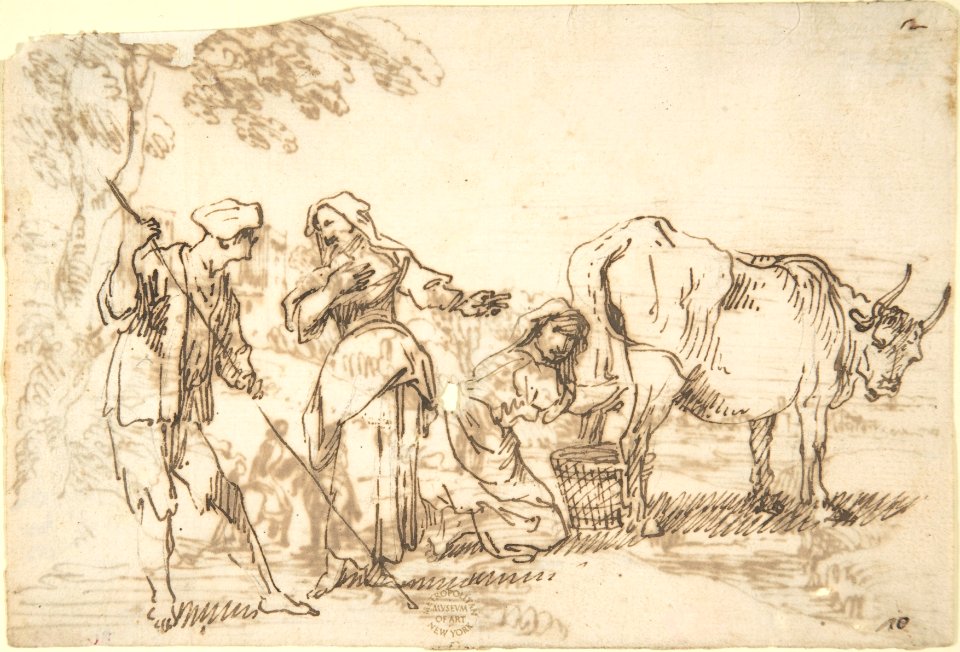 Rustic Scene (recto); Landscape (verso) MET DP802983