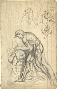 Sketchbook page with drawings of sculpture MET DP806070