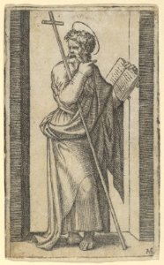 Saint Philip, book in his left hand, staff resting on his left arm, from the series 'Piccoli Santi' (Small Saints) MET DP853480