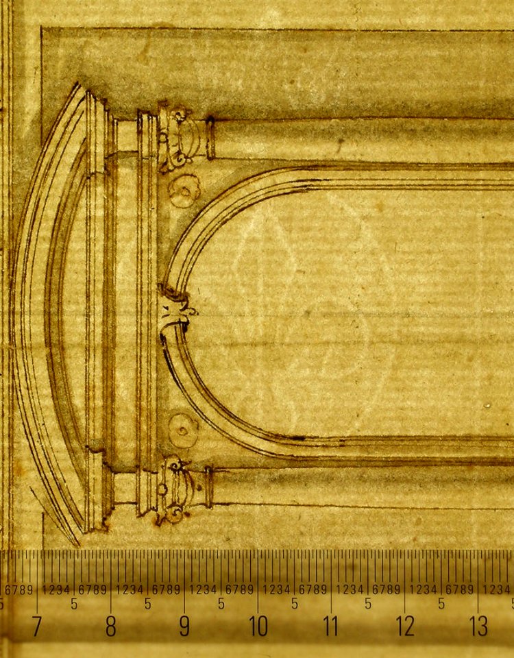 Santa Maria in Vallicella, elevation; plan (recto) blank (verso) MET sf49 92 85-watermark