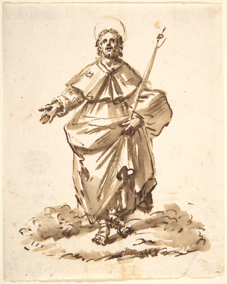 Sketch of a Standing Male Saint MET DP803268