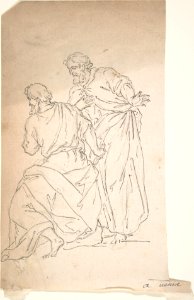 Sketch of Two Male Figures in Classical Costume MET DP808766
