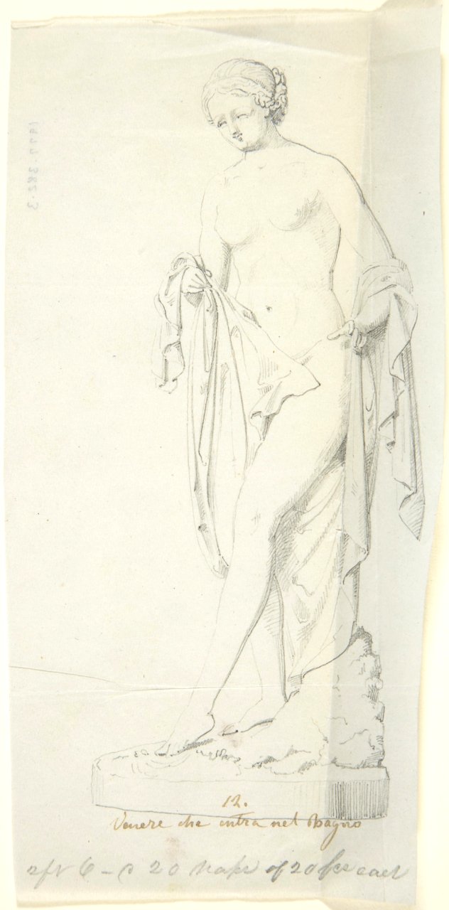 Sketch of Statue of Venus entering the Bath MET DP804249