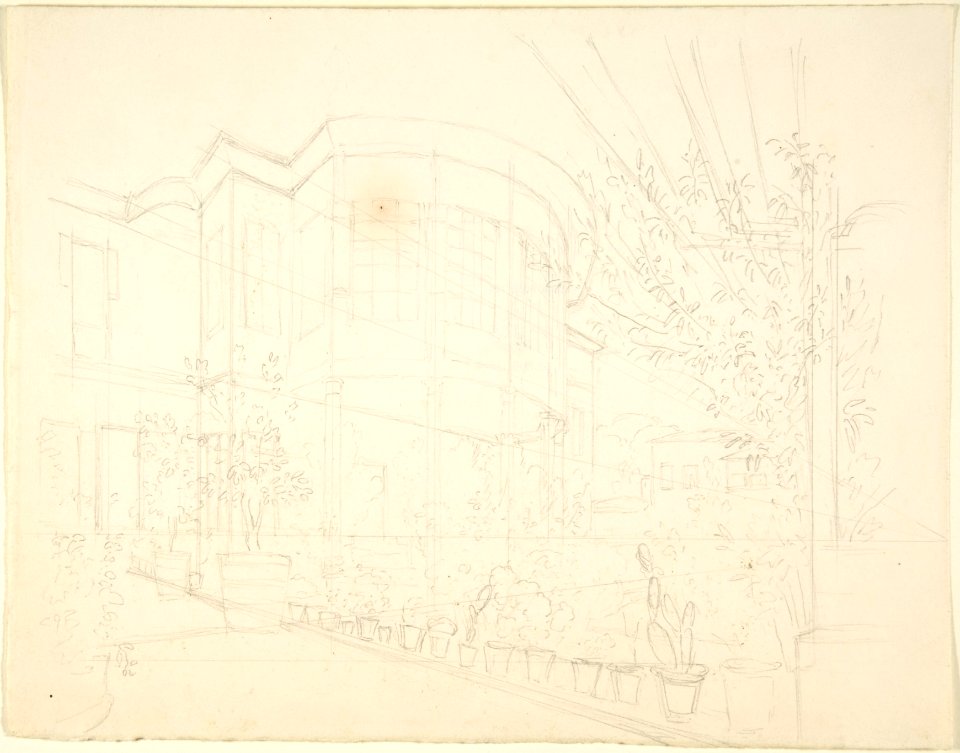 Sketch of Building and Garden MET DP804335