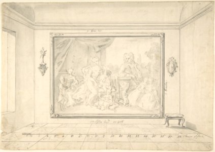 Sketch of a Painted Family Portrait "in situ" MET DP803553
