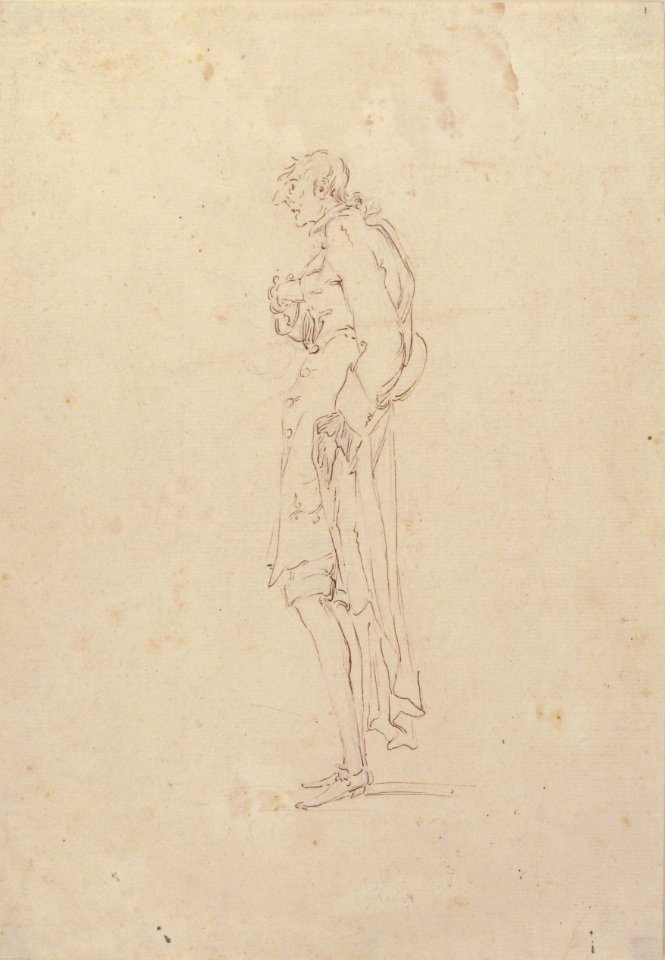 Sketched Caricature of a Standing Man Facing Left MET 53.685.115