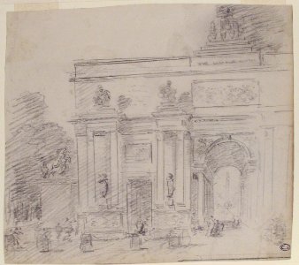 Sketch of Triumphal Arch (recto); Alternate Study for Triumphal Arch (verso) MET 1980.1018