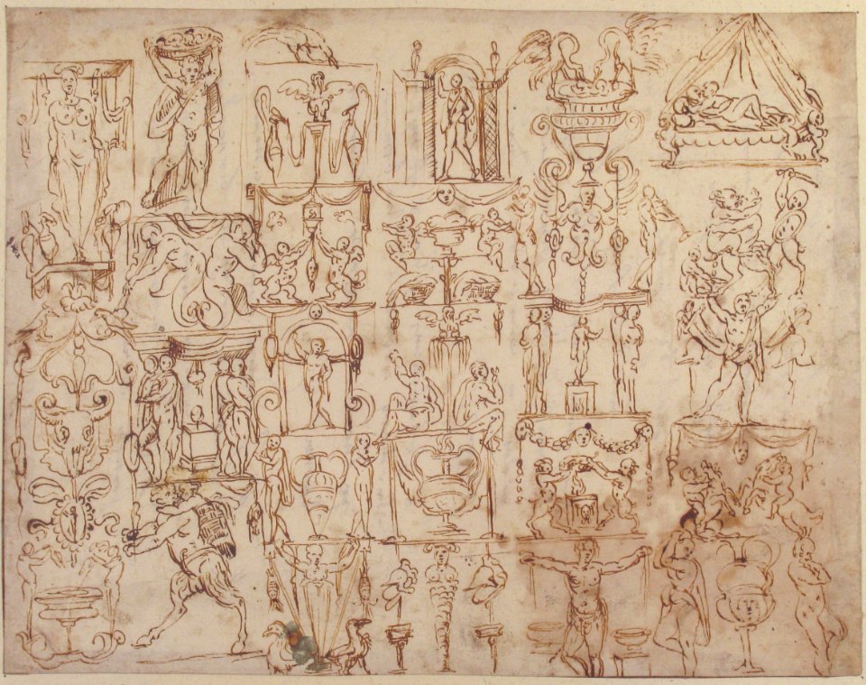 Sketches of Grotesques. MET 1971.513.28 RECTO