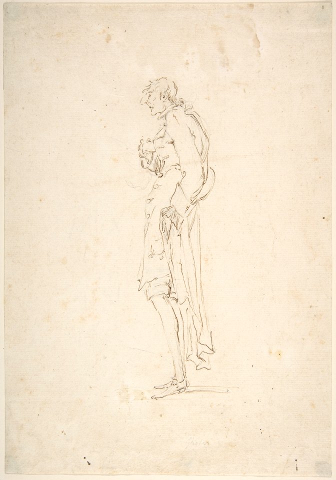 Sketched Caricature of a Standing Man Facing Left MET DP809952