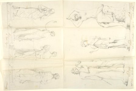 Sketches of Seven Statues- "The Four Seasons," "Venus and Adonis," "A Beggar," and "The Nymph Salmace" MET DP804259